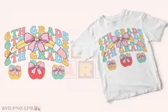6th Grade Teacher SVG T-shirt, Teacher Coquette Pencil Bow Product Image 2