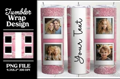 Pink Photo Sublimation Tumbler Skinny Template 20 oz Product Image 1