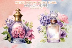 Vintage Perfume Bottles Floral Sublimation Clipart Product Image 7