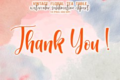 Vintage Floral Tea Table Sublimation Clipart Product Image 7