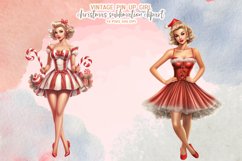 Vintage Pin-Up Christmas Girl Sublimation Clipart Product Image 7
