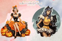 Vintage Pin-Up Halloween Girl Clipart Product Image 7