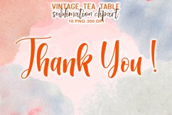 Vintage Tea Table Sublimation Clipart Product Image 7