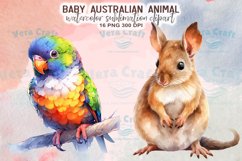 Baby Australian Animal Watercolor Sublimation Clipart Product Image 7