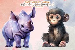 Watercolor Baby Wildlife Animal Sublimation Clipart Product Image 7