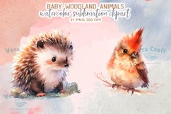 Watercolor Baby Woodland Animals Sublimation Clipart Product Image 8