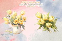 Watercolor Butter Yellow Tulips Sublimation Cliparts Product Image 7