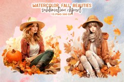 Watercolor Fall Beauties Sublimation Clipart Product Image 7