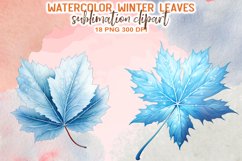 Watercolor Winter Leaves Sublmation Clipart Product Image 7
