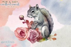 Mom&amp;Baby Woodland Animals Watercolor Clipart - 11 Variations Product Image 8