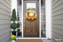 Hello Bunny Door Hanger Laser Cut | Wooden Door Sign Product Image 7