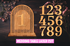 Wedding Table Numbers SVG Laser Cut Stand Design Product Image 1