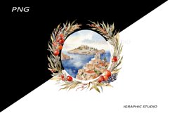 Greece summer clipart, Mediterranean Vacation Clipart Product Image 1