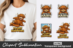 Fluff Happens Cow Clipart PNG Product Image 1