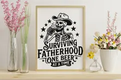 Surviving Fatherhood One Beer At A Time Svg, Skeleton Svg. Product Image 8