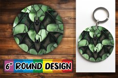 Fall-Themed Stained Glass Halloween Round Design Keychain Product Image 1