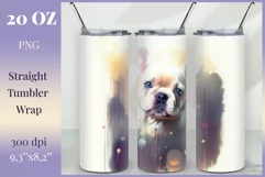 Watercolor Dog Sublimation Tumbler Wrap | 20 oz Straight Png Product Image 1