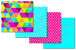 Bright Neon Colors Digital Papers Set, Polks Dots Background Product Image 8
