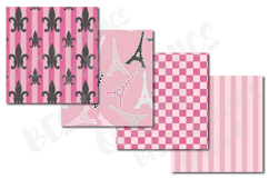 28 Pink Paris Digital Papers Set Eiffel Tower Oh la la Paper Product Image 8