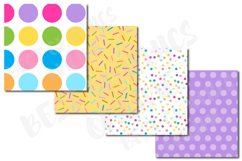 28 Sweet Rainbow Cupcakes Digital Papers Set Cupcake Desert Product Image 8