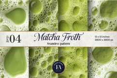 Matcha Foam Pattern, Matcha Froth Texture Digital Paper Product Image 1
