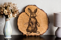 Rabbit Laser SVG Cut Files|Bunny Vintage Engraving Clipart Product Image 3