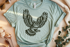 4 Flying Owl SVG | Wild Birds Vintage Tattoo PNG Clipart Product Image 9