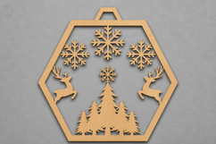 Winter Deer Forest Wooden Ornament Product Image 1