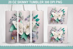 3D Butterfly Flowers Tumbler Wrap Product Image 1
