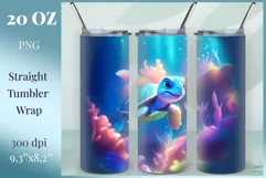 Tumbler Sublimation Design Sea Turtle / Tumbler Wrap / PNG Product Image 1