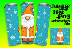 Christmas Gnome Tumbler Wrap 20oz Sublimation Design Product Image 1