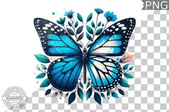 Floral Butterfly Sublimation - Clipart PNG Design Product Image 1