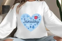 January heart png design for T-shirts Product Image 4