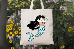 Baby mermaid clipart SVG Design, Mermaid SVG Design Product Image 7