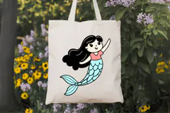 Baby mermaid clipart SVG Design, Mermaid SVG Design Product Image 7