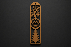 Whimsical Tree and Nordic Star Wooden Bookmark for Nature Product Image 1