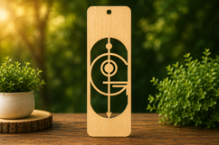 Personalized Letter G Wooden Bookmark with Modern Circular Product Image 1
