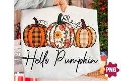 Fall Floral Pumpkin Png, Hello Pumpkin Product Image 1