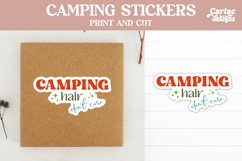 Camping Stickers, Camping Hair Don't Care Product Image 1