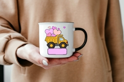 Glitter Dump Truck with Hearts PNG Product Image 5