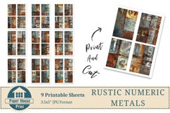 Rustic Numeric Metal Printable Paper, Weathered Metal Print Product Image 7