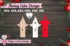 Christmas Gnome Money Cake svg , 3d Paper cutting Product Image 3
