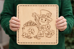 St. Patrick’s day basket base with leprechaun engraving file Product Image 7