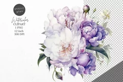 Peony bouquet clipart, Flowers clipart, Peony Product Image 1