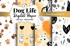 Dog Paw Digital Paper Seamless Scrapbook Paper Product Image 1