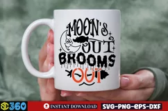 Moon's out brooms out SVG, Witch Quote SVG, Witch SVG Product Image 5