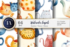 Cute Hand-Painted Teapots Watercolor Pattern Digital Paper Product Image 1
