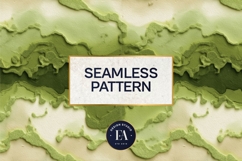 Spilled Matcha Texture, Green Abstract Liquid Digital Paper Product Image 3