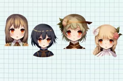 Kawaii clipart, Chibi clipart, 27 PNG Digital download Product Image 8