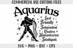 Aquarius SVG, Zodiac Signs SVG, Horoscope SVG, Cut files Product Image 1